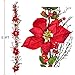 Artiflr Berry Christmas Garland, 5.3 Ft Artificial Poinsettia Garland with Red Berries and Holly Leaves, Pine Cone Garland for Christmas Holiday Party Decorations