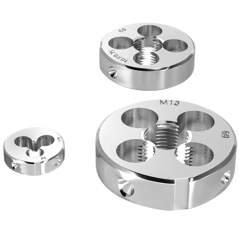 Zestaw narzynek do gwintów metrycznych lewoskrętnych M2 do M52 - precyzyjne okrągłe narzynki do obróbki metalu, 1 szt.(M45 x 1.5 (Outside 90mm))