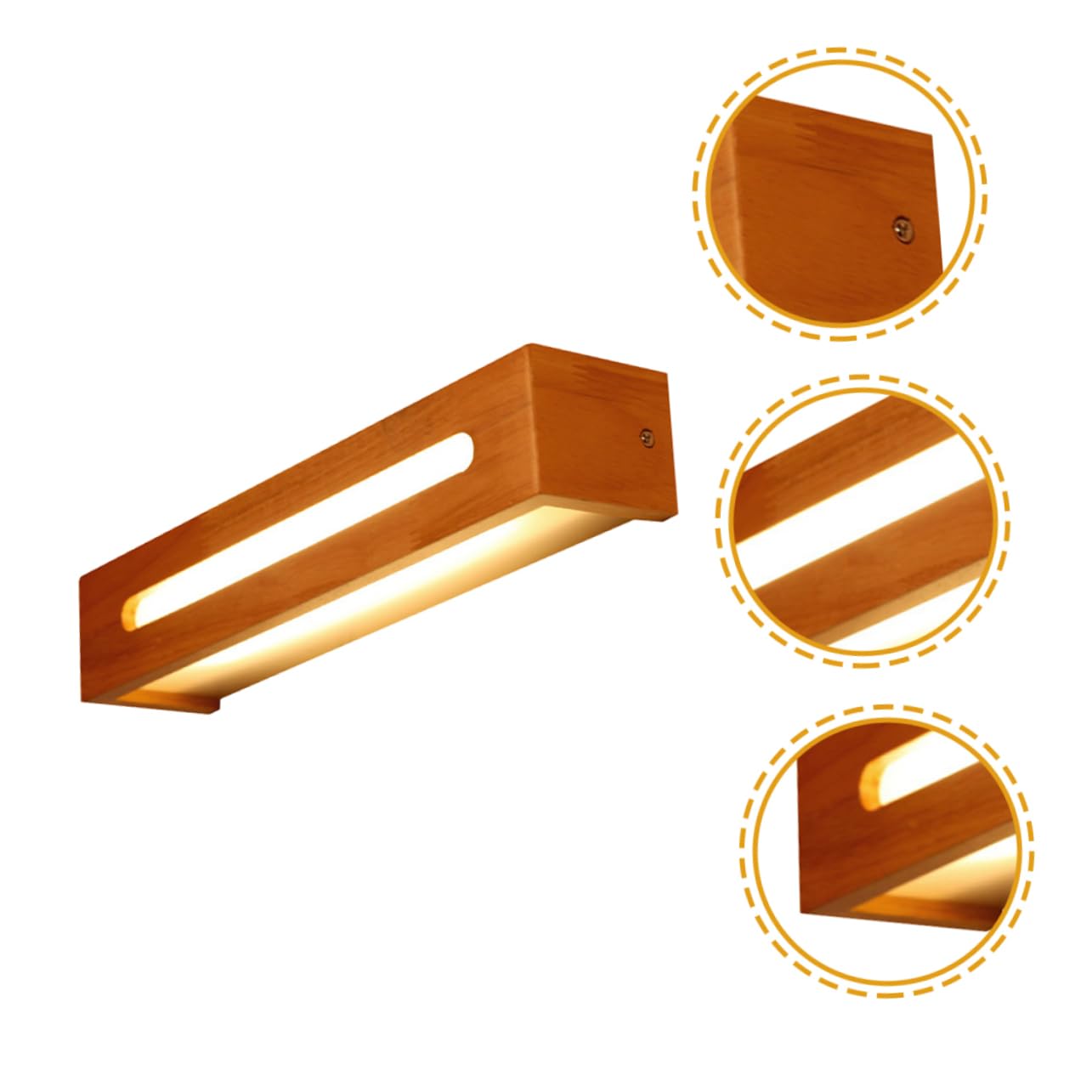 Veemoon Aplique LED para Espejo de Baño de Madera Maciza Moderno
