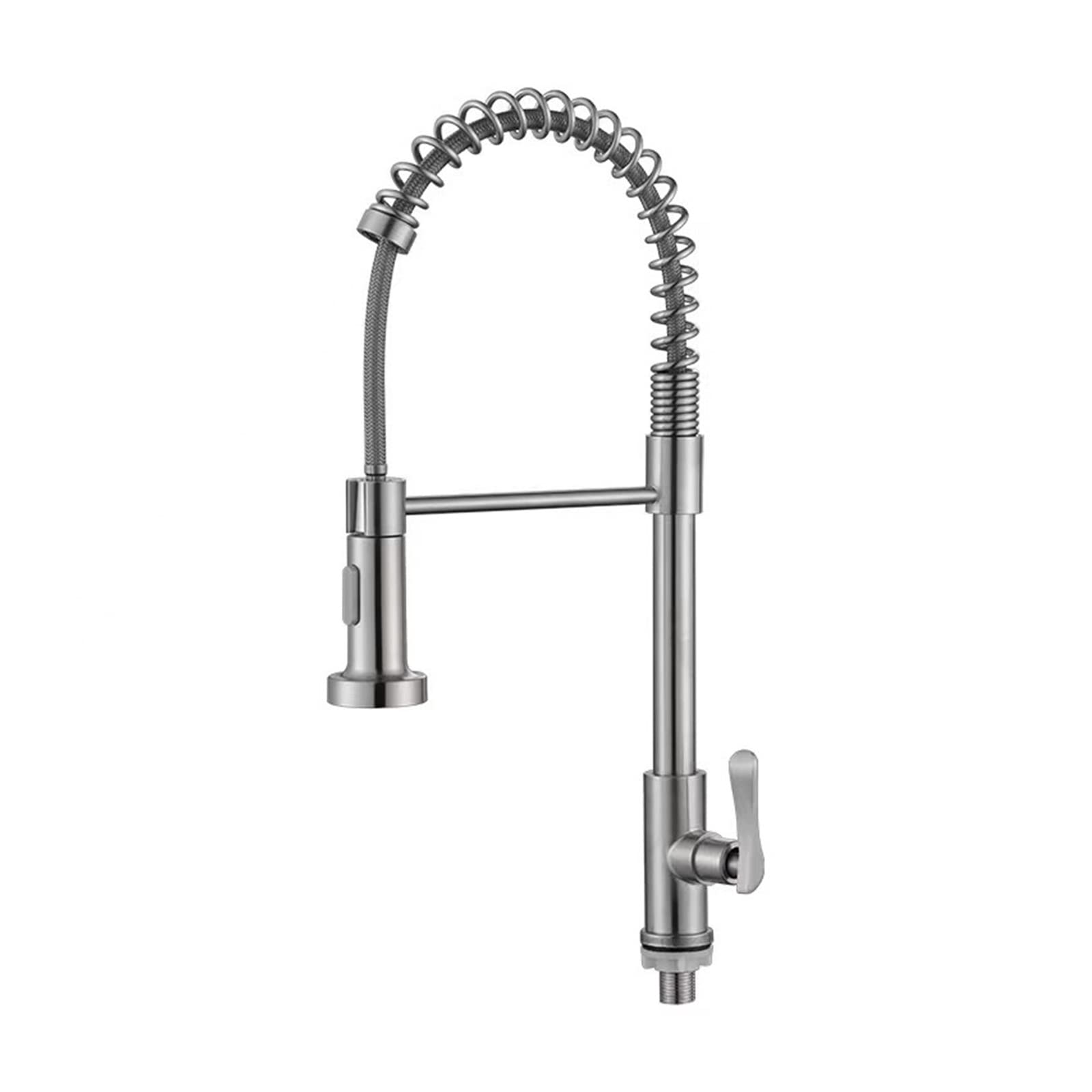 Wall Mounted Faucet Pot Filler Kitchen Mixer Sink Tap Brushed Nickel with Swinging Spout Deck Rotation Sprayer,Precise Control(Vertical Mounted)