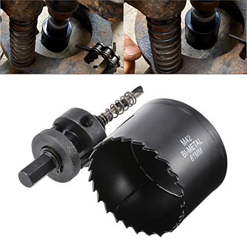 HOHXEN 61mm Sierra de corona de acero HSS, Broca de alta velocidad para madera plástico fibra de madera metal delgado Cover