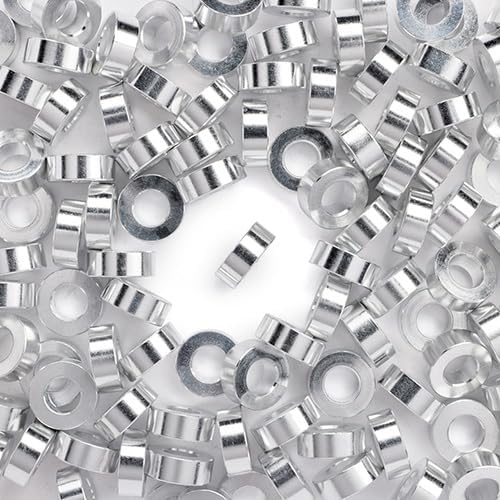 WidgetCo 1/4" x 3/16" Aluminum Spacers, Metal Spacers, Standoff Spacers, Architectural Grade (Qty 250)