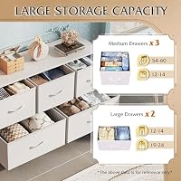 WLIVE Wide Dresser for Bedroom, 5 Drawer Chest of Drawers, White — image 4