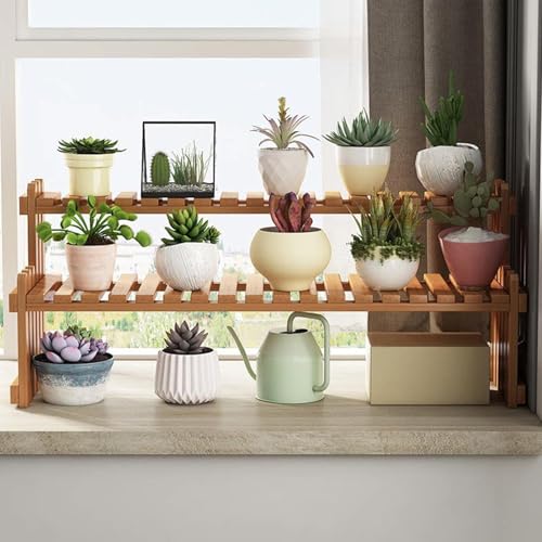 Estante para flores vertical de madera apto para jardín e interior 4