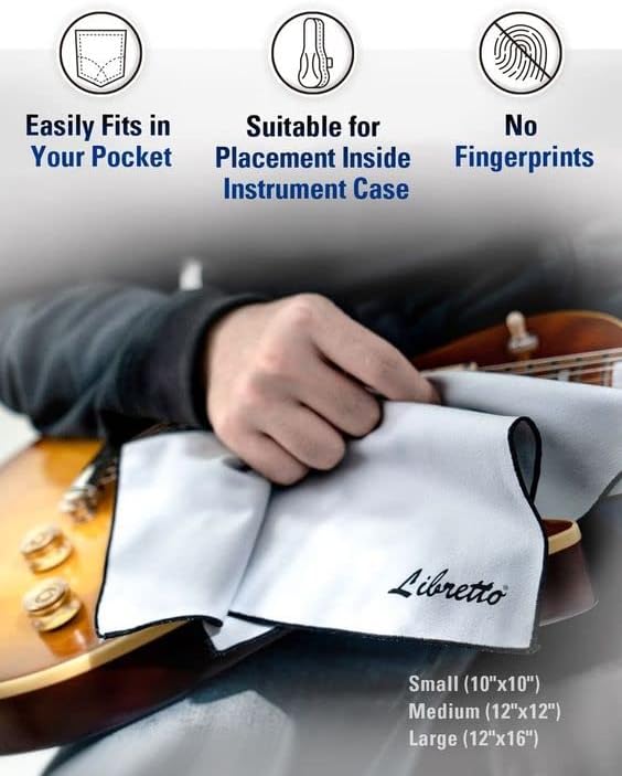 Miniatura 3 de Libretto Kit de cuidado de trompeta (corneta) todo incluido + paño de esmalte de microfibra Libretto para instrumentos musicales, 3 tamaños en 1