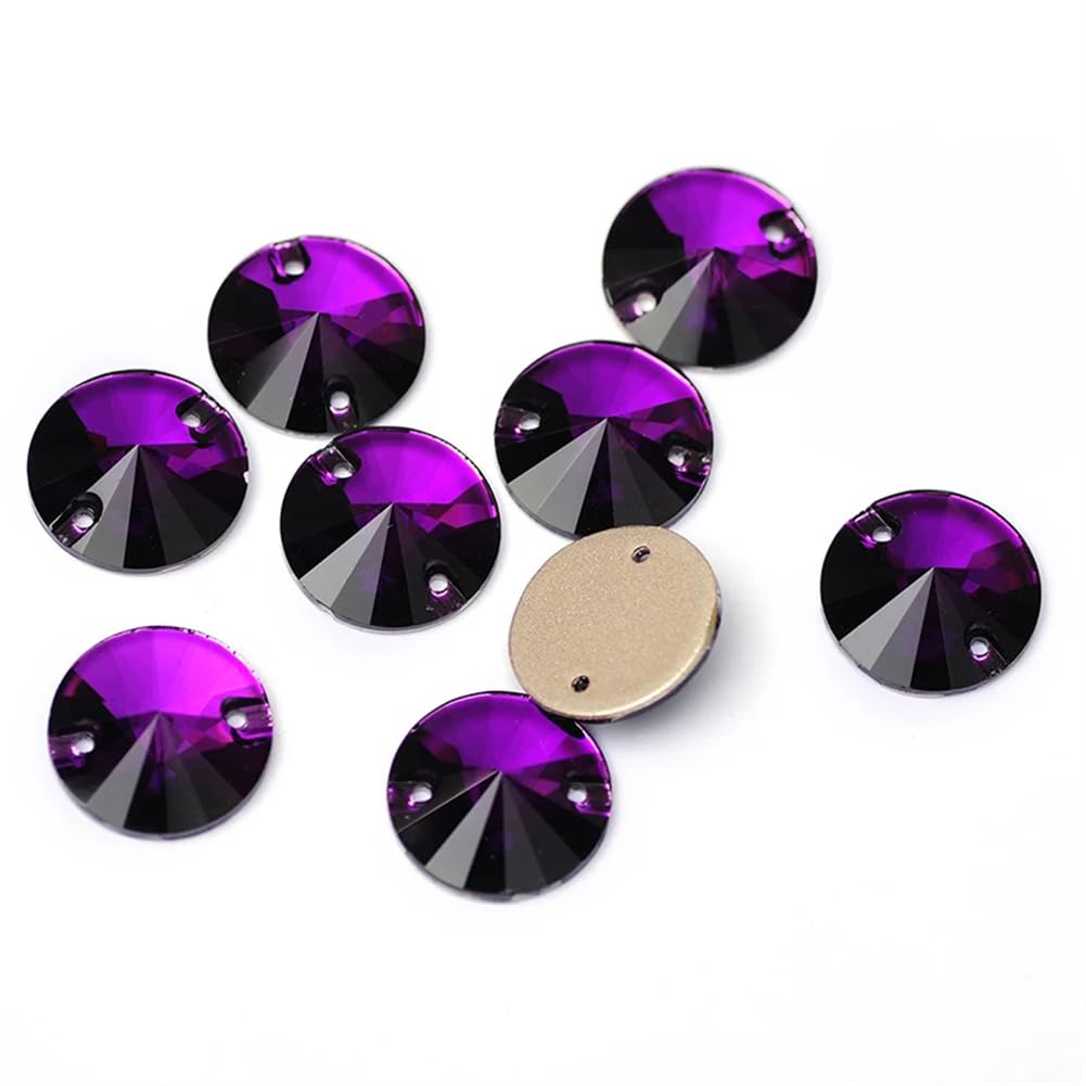 Przezroczyste szkło, kryształowy kamień, 3200 Rivoli Naszywane Kryształki Szklane z Kryształkami Płaskimi z Tyłu(12mm 84Pcs)