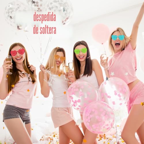 Miniatura 6 de 16 Pares De Gafas De Sol Sin Montura En Forma De Corazón, Gafas Despedida De Soltera, Económica Gafas De Sol Transparentes De Color Caramelo, Para Regalos De Despedida De Soltero, Cumpleaños, Hawái
