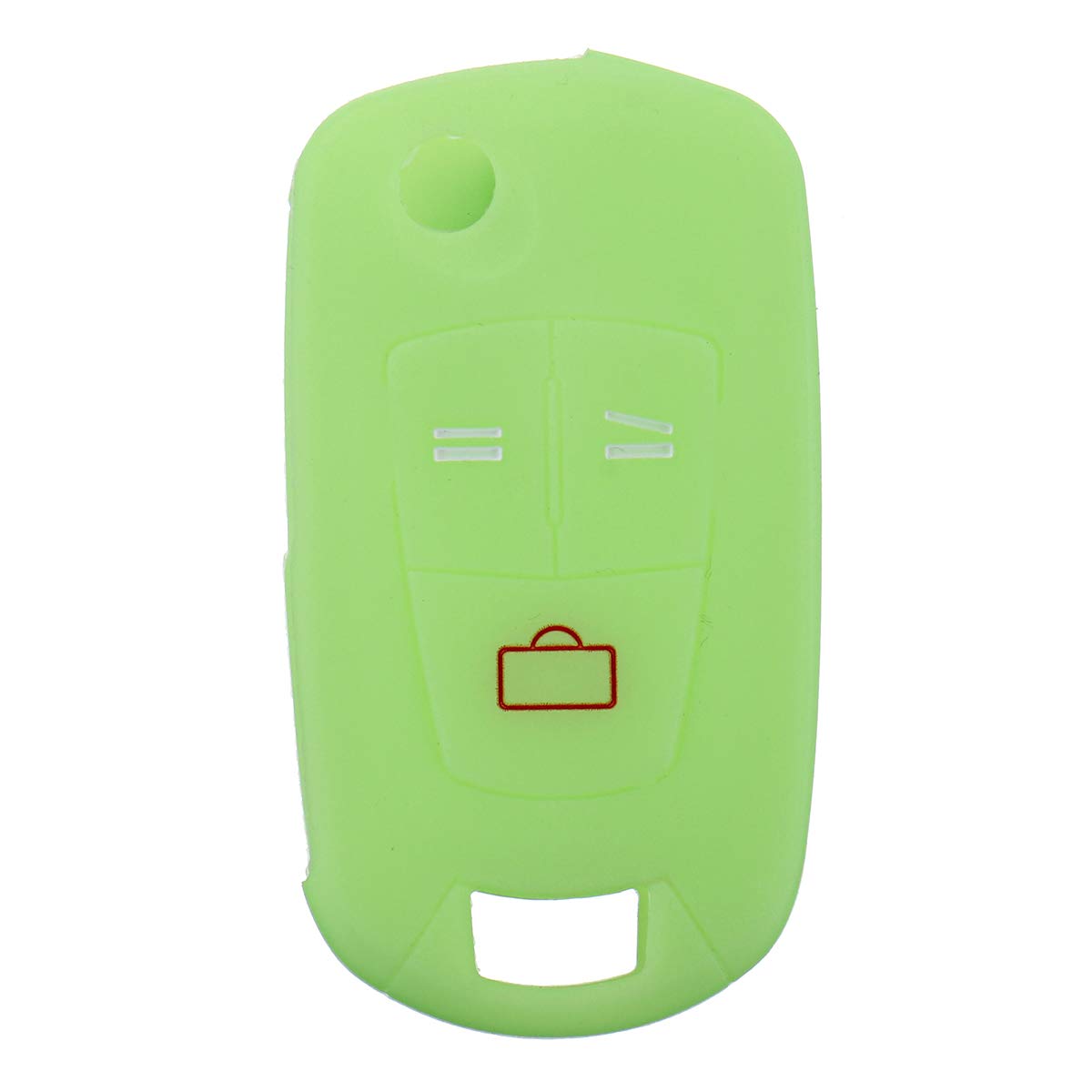PeroFors Luminous Silicone Folding Flip Car Key Case/bag Protector Cover Holder for Opel Yingya - Green