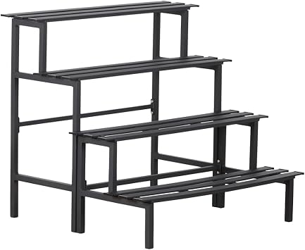 Aluminum Plant Stand Indoor & Outdoor Flower Rack 4-Tier