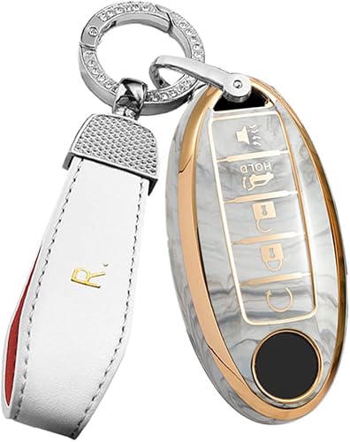 Miniatura 5 de ontto Protector de llavero de 5 botones para Nissan Altima Maxima Murano Rogue Sentra a la moda para Infiniti JX35 Q50 Q60 QX56 QX60 Rosa