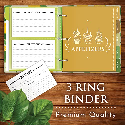 Recipe Binder 3 Ring Binder Set, Recipe Notebook With 50 Recipe Cards 4X6, Recipe Organizer Full Page Dividers And Plastic Page Covers, Recipe Book For Own Recipes Binder, Recipe Binder Kit #TOP1