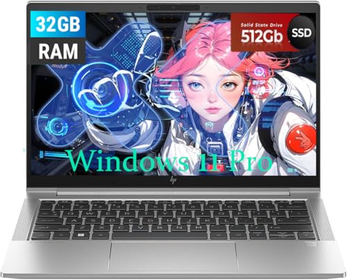 HP EliteBook 630 G10 Ordinateur Portable Professionnel, 13,3 FHD (1920 x 1080), Intel Core i7-1365U 3.9GHz, RAM 32 Go, SSD 512 Go, Clavier QWERTY américain, Windows 11 Pro (Reconditionné)