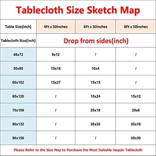 Eternal Beauty 127 * 203cm/50 * 80 inch Rectangle Sequin Tablecloth Wedding Party Banquet Table Cloths, Rose Gold
