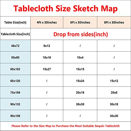 Eternal Beauty 48" X 72" Rectangle Sequin Tablecloth Shiny Sequin Fabric Table Cloth For Christmas/Party/Wedding/Birthday (Rose Gold) #TOP1