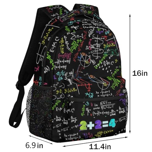 Kids School Backpacking Mathematical Formula Color Backpack for Teens Girls & Boys Middle School Aesthetic Students Bookbag 16 in Cute Lightweight Gym Travel Bag Sports Schoolbag4
