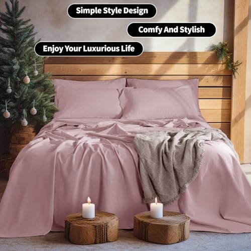 Image of LBRO2M 100% French Pure Linen Sheet Set 6Pcs, 16 inch Deep Pocket King Size