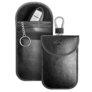 Faraday Pouch for Car Keys, 2 Pack Faraday Pouch, Car Key Signal Blocker Pouch with Hook and Key Ring, Anti-theft Remote…