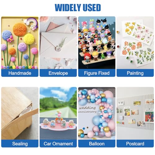 NUTKIT 300 Stück Doppelseitige Klebepunkte, Rund Doppelseitige Transparente Klebepads, Stark Klein Selbstklebende Klebepunkte, Abnehmbar Punkte Aufkleber für DIY Foto Ballon Heim Party Deko(Ø 6mm)