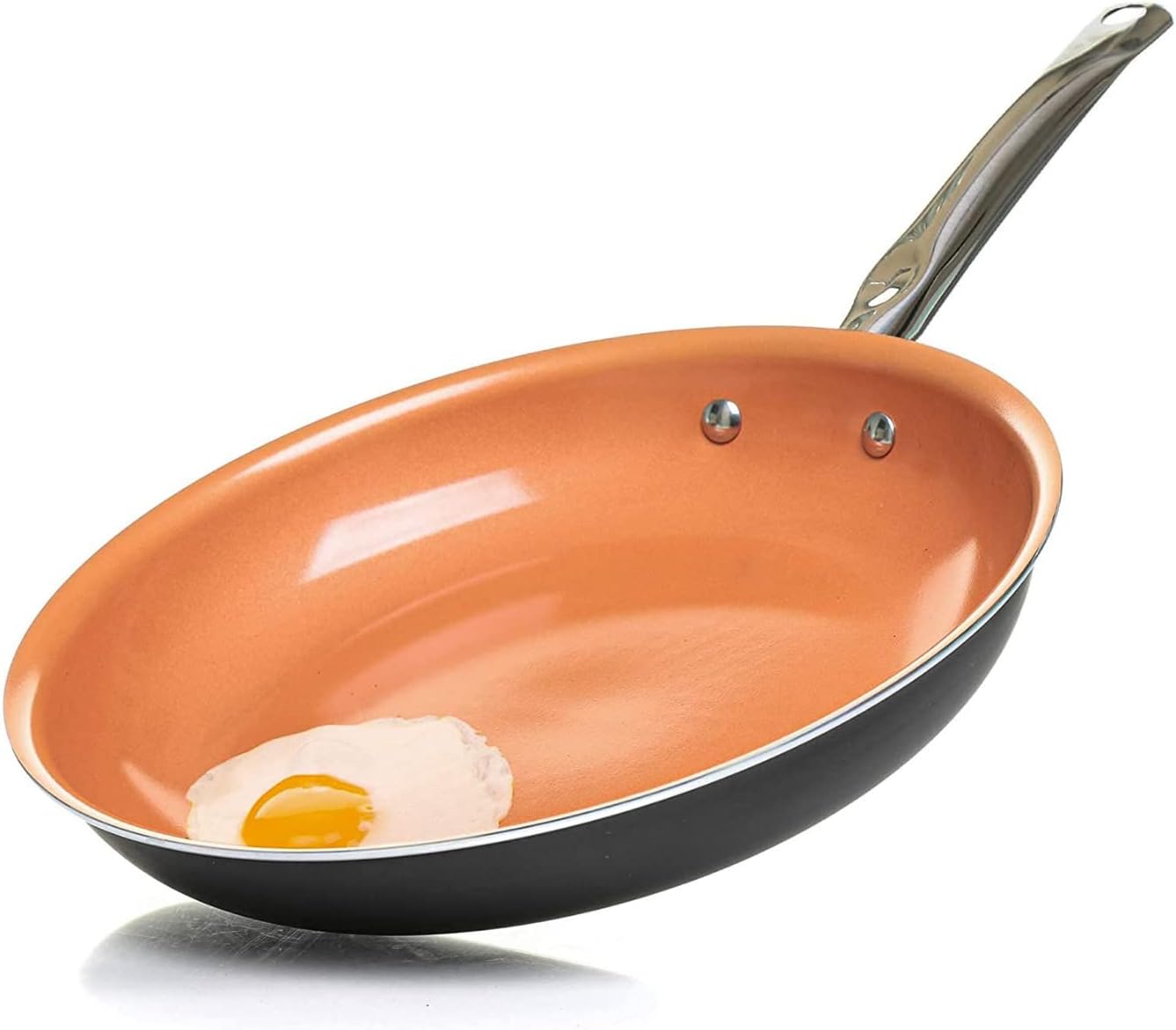 Home Icon Non Stick Copper Frying Pan Triple Ceramic Coating Induction Compatible 26cm Oven Safe