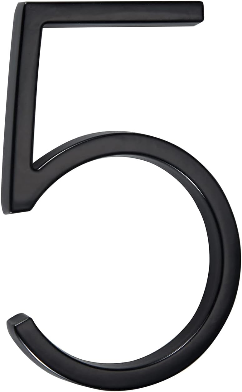 Números De Casa Exterior Negro 15 Cm - Diseño 3D Flotante, Instalación Adhesiva O Con Tornillos, Resistente Al Clima