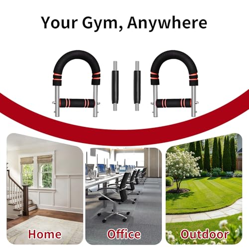 Arm Trainer for Men 5-Level Adjustable Resistance (45-110 lbs) Twister Chest Workout Equipment for Women Exerciser Bar Biceps Triceps Forearm Abdominal Thigh Back Muscle Exerciser (Red) — view 4