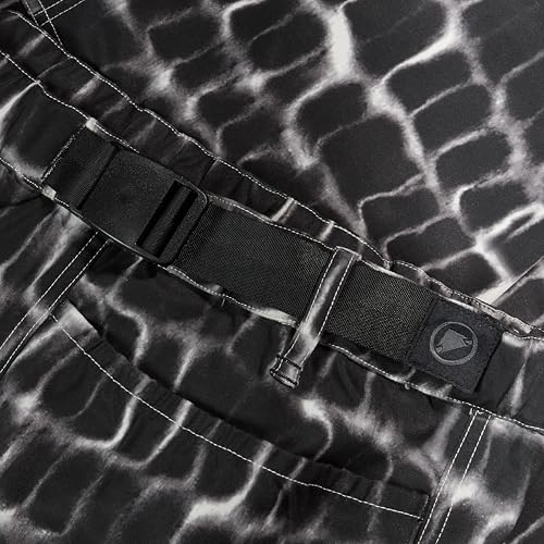 Endura Bermuda unissex para ciclismo em V com forro estampado preto, pequeno