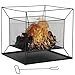 Produktbild Outsunny Feuerschale modern Feuerkorb rechteckig Feuerstelle für Garten Camping BBQ Metall Schwarz 45 x 45 x 43 cm