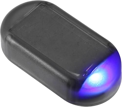 Alarma simulada universal de energía solar para automóvil, seguridad antirrobo LED intermitente luz de advertencia falsa con puerto de cargador USB,