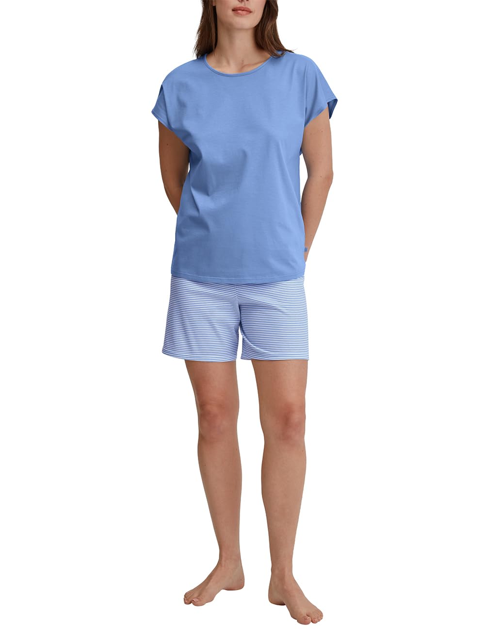 CALIDA Lovely Nights Kurz-Pyjama Damen | Schlafanzug aus 100% Baumwolle, hautfreundlich, weich, pflegeleicht
