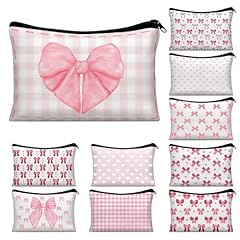 10 Pcs Pink Bow Makeup Bag