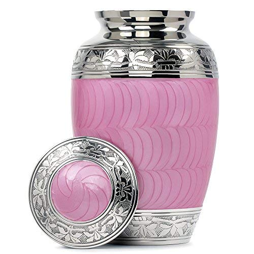 Trupoint Memorials Cremation Urns For Human Ashes - Decorative Urns, Urns For Human Ashes Female & Male, Urns For Ashes Adult Female, Funeral Urns - Light Pink, Large #TOP1