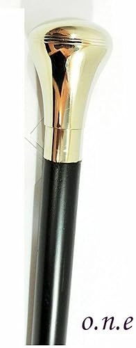 Miniatura 2 de THEHISTORICALHUB - Bastón de cabeza de latón brillante en color negro, bastón de madera náutica para hombres y mujeres, diseño de bastón de regalo