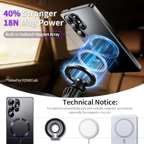 Image of for Samsung Galaxy S24 Ultra Case, Heavy-Duty Slim Design Compatible with MagSafe, Strong Magnetic Shockproof Protection for Screen & Camera Cover Case for Samsung S24 Ultra,Black