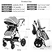 Infant Toddler Baby Stroller Carriage - Cynebaby Compact Pram Strollers Single Stroller add Cup Holder Footmuff Stroller Tray (Gray)