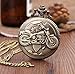 Gwill - Reloj de Bolsillo de Cuarzo para Motocicleta, Estilo Vintage, Estilo Steampunk, Estilo Retro, de Bronce, con Cadena de Juguete, para Hombre y Mujer