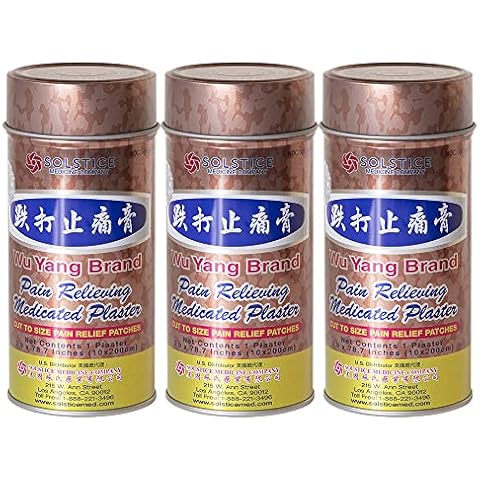 Wu Yang Brand Pain Relieving Medicated Plaster (Relief from Muscle Pain, Joint Pain, Backache, Sports Injury) (3 Cans) (Solstice) Cover