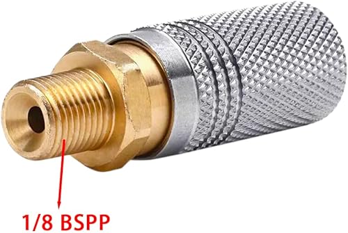 Miniatura 6 de Paintball PCP 18 "NPT Macho Rosca Acoplador HPA CO2 Tanque de Aire Conector de Recarga Rápida Desconexión Rápida Adaptador de Liberación Rápida