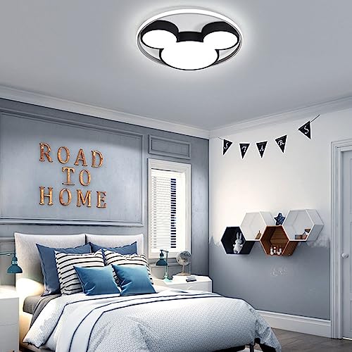 Plafonnier moderne noir de 45cm avec télécommande et intensité variable