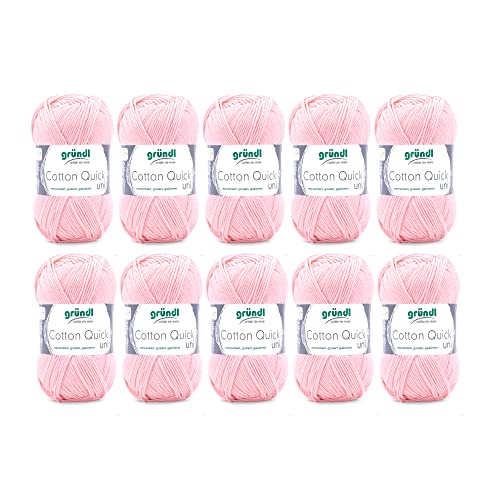 Gründl Wool Cotton Quick Plain, Thin Wool for Crocheting, Knitting Yarn, Crochet Yarn, Shiny and Skin Friendly, 100% Cotton