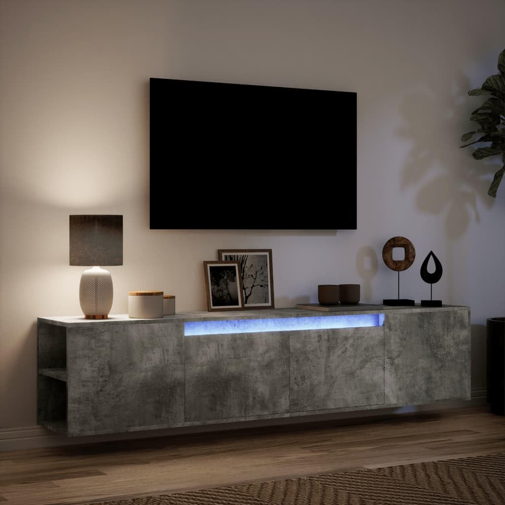 Mobile TV Con Luci LED RGB - Design Moderno, Ampio Storage, Legno Multistrato Resistente - Foto 9