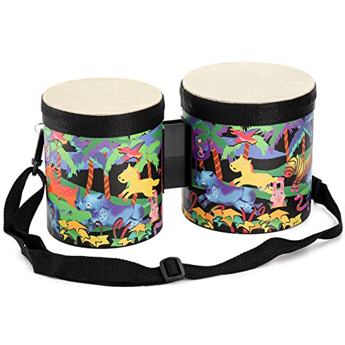 Tosnail 5" and 6" Bongo Drum with Storage Bag and Mallets, Hand Drum Set, Percussion Musical Instrument for Christmas Birthday Gift, Jungle Party Decoration