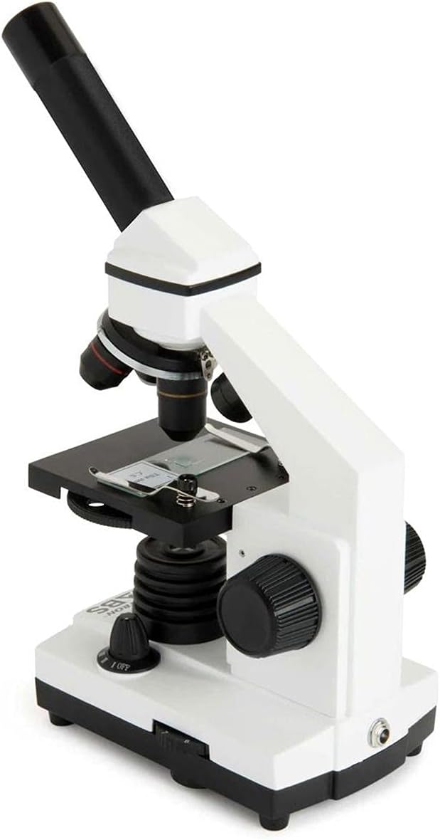Microscopio compuesto Celestron CM800 40x-800x blanco miniatura 4