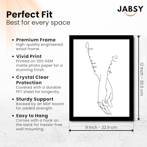 Image of Amazon Brand JABSY - Personalised Couple Name Unique Photo Frame | Wedding Engagement Anniversary Birthday Gift