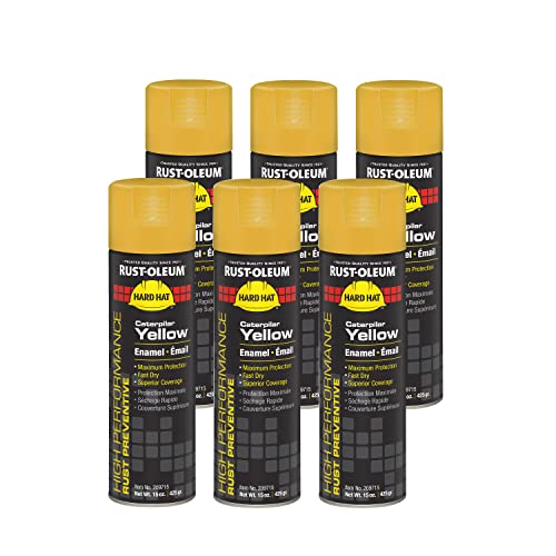 Rust-Oleum 209715 V2100 System Farm Equipment Spray Paint 15-Ounce Caterpillar Yellow 6-Pack