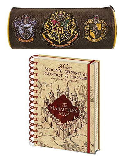 Preisvergleich Produktbild Harry Potter Hogwarts Pencil Case and Marauders Map Notebook Stationery Set