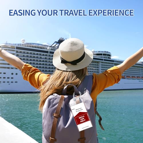 Image of SEAVILIA 20 Pack Cruise Luggage Tags Holder for Carnival, NCL, Princess, Costa, MSC, Royal Caribbean and Celebrity Cruise Ships, Cruise Essentials 2026-2027