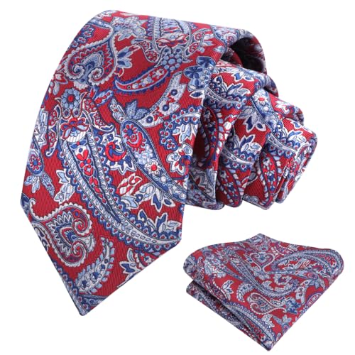 Image of Alizeal Mens 3.15'' Vintage Paisley Tie Pocket Square Set