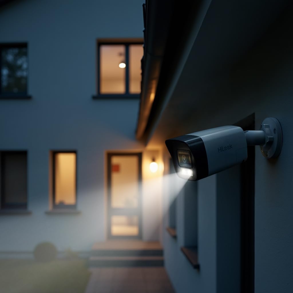 HiLook® by HIKVISION Überwachungskamera Set mit KI Personenerkennung und Hybrid Light Farbnachtsicht 8MP 4K PoE 8 Kameras IP67 wetterfest 2TB NVR vandalismusgeschützt Outdoor App Steuerung