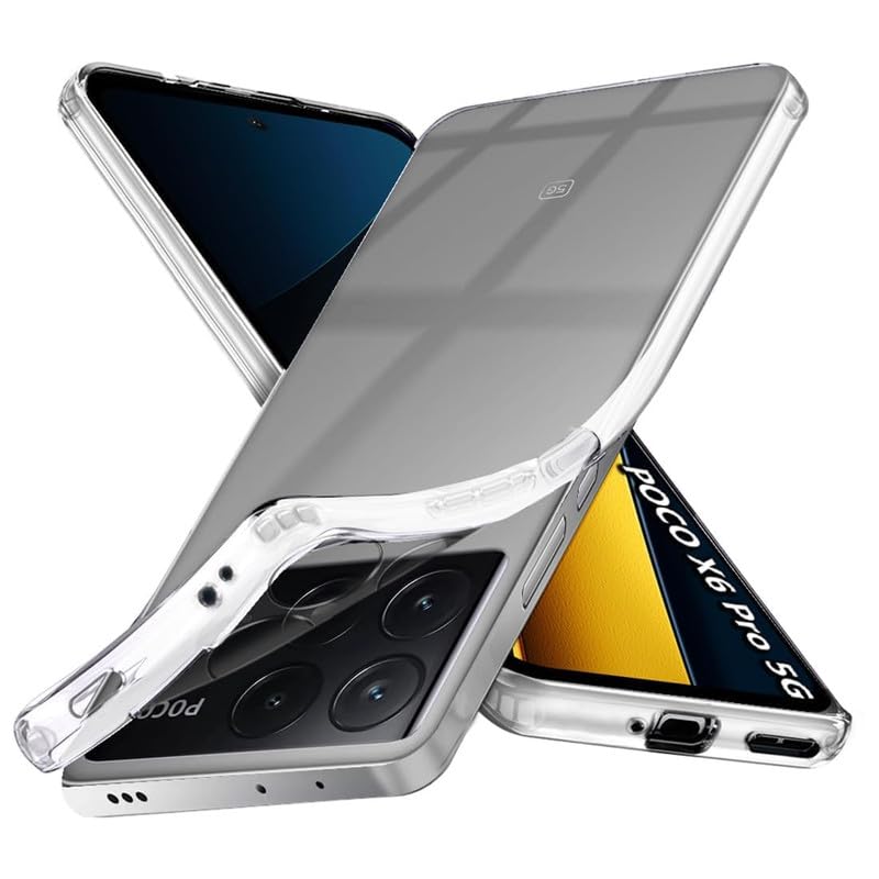 Image of Case Creation Brand -Plastic Mobile Cover For Xiaomi Poco X6 Pro (Soft & Flexible Back Case),Transparent