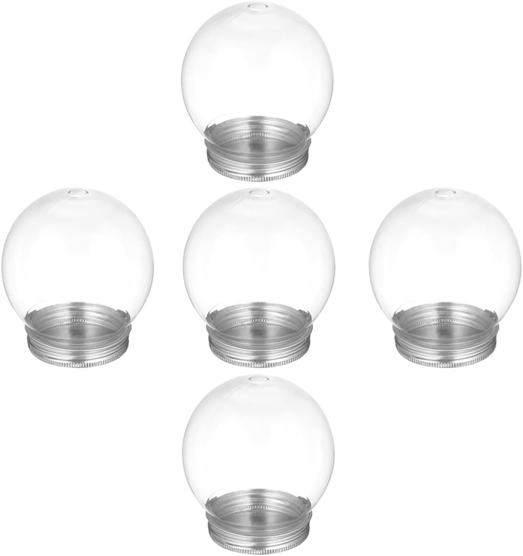 5pcs Plastic Snow Globe Candy Jars with Screw on Lids